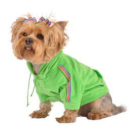 Barker's Bowtique Sweaters XS Velour Dog Hoodie - Lime Green - XS Only