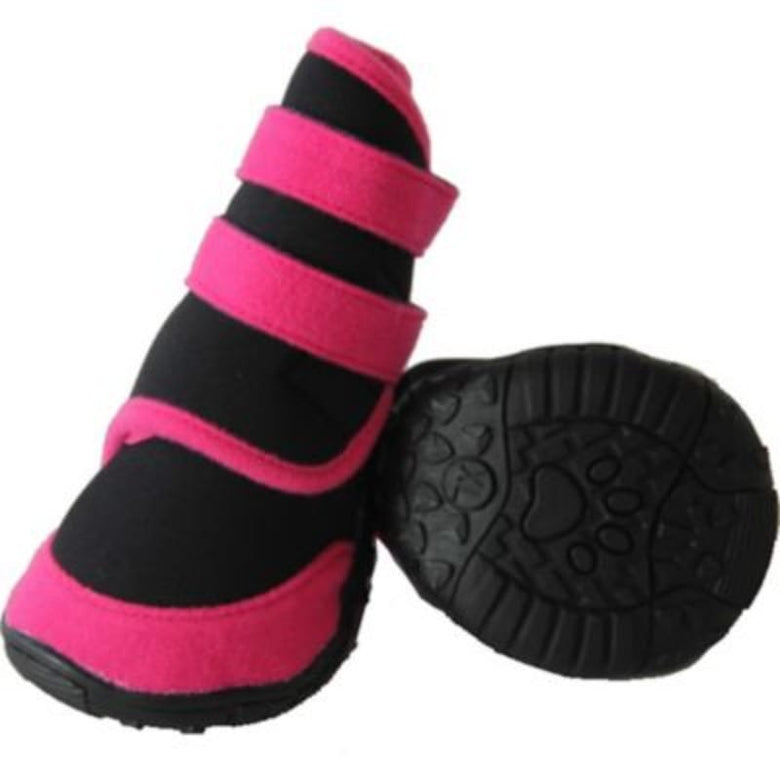 PET LIFE Shoes XS Pet Life Performance Coned Premium Stretch Supportive Dog Shoes-Blk/Pink