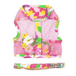 Doggie Design, Inc Harnesses XS Cool Mesh Dog Harness with Leash - Hawaiian Floral Pink