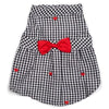 The Worthy Dog Dresses XS Gingham Red Hearts Red Bow Dog Dress - Size XS