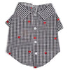 The Worthy Dog Collared Shirts XS Gingham Red Hearts Button Down Collared Dog Shirt
