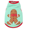 The Worthy Dog Tee's LG Gingerbread Andy Holiday Green Dog Tee