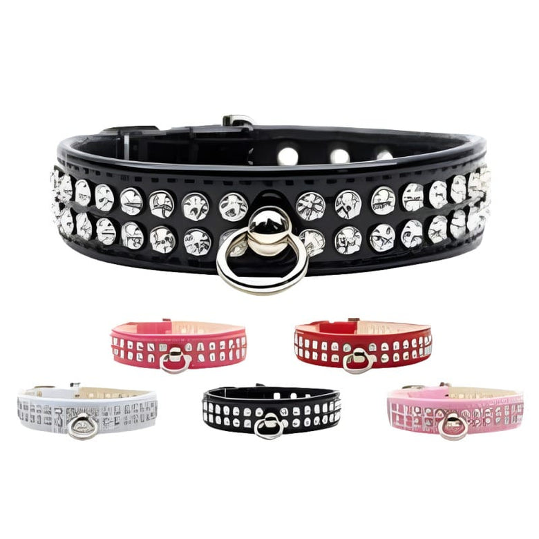 Mirage Pet Products Collars 10" / Blk Patent Jewel Collar