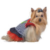 Barker's Bowtique Dresses XS Striped with Red Tulle Drop Waist Flower & Polka Dot Dog Dress
