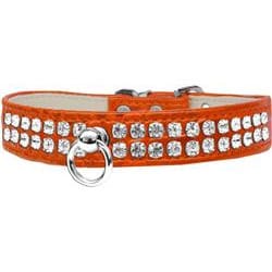 Mirage Pet Products Collars 12" / Org Rhinestone Designer Croc Dog Collar
