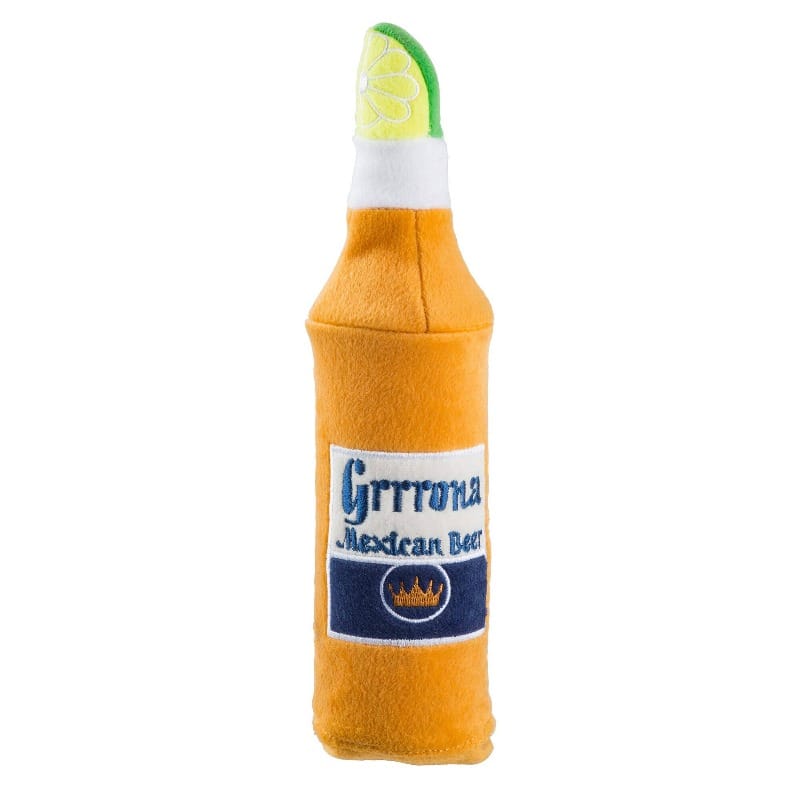 Haute Diggity Dog dog toys Grrrona Water Bottle with Lime Garnish Crackler Dog Toy