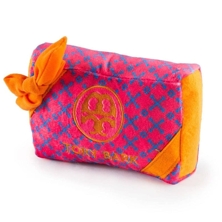 Haute Diggity Dog Toys Tory Bark Gift Box Plush Squeak Dog Toy