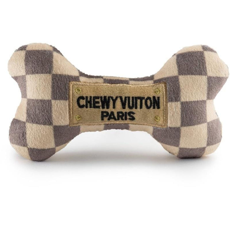 Haute Diggity Dog Dog Toys S Checker Chewy Bone Plush Squeak Dog Toy - 3 Sizes