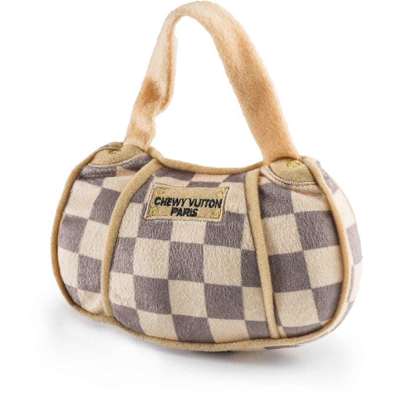 Haute Diggity Dog Toys S Checker Chewy Handbag Plush Squeaky Dog Toy - 3 sizes