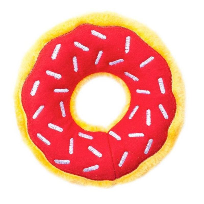 Zippypaws dog toys Holiday Cherry Red Donutz Sprinkles Squeaky Dog Toy