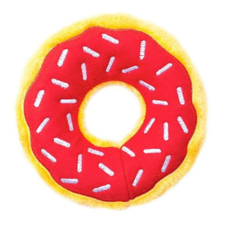Zippypaws dog toys Holiday Cherry Red Donutz Sprinkles Squeaky Dog Toy