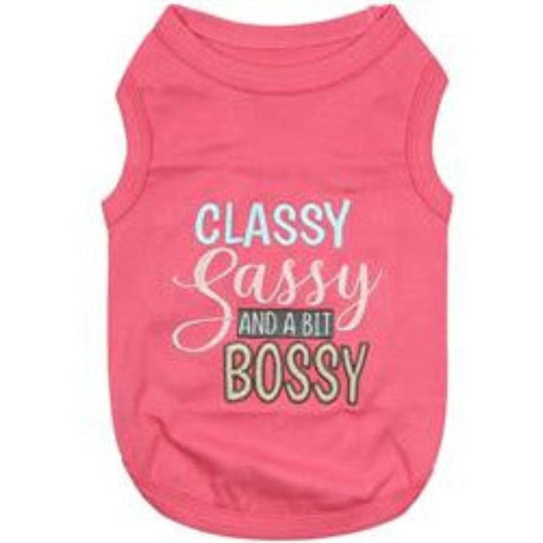 Parisian Pet Tee's Classy Sassy and a Bit Bossy Pink Dog T-Shirt