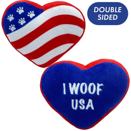 Huxley & Kent dog toys S Paws & Stripes Heart Plush Squeaky Dog Toy (Double Sided) - 2 Sizes