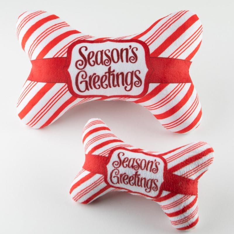 Barker's Bowtique dog toys S Peppermint Holiday Plush Squeaker Bone Dog Toy