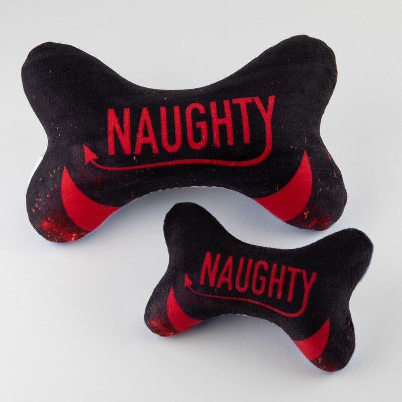 Barker's Bowtique dog toys S Naughty & Nice Holiday Plush Squeaker Bone Dog Toy