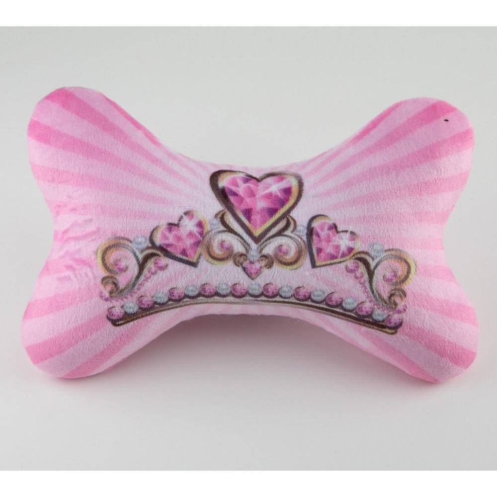 Barker's Bowtique Toys S Princess Plush Squeaker Bone Dog Toy