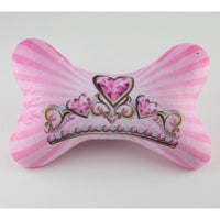 Barker's Bowtique Toys S Princess Plush Squeaker Bone Dog Toy