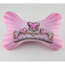 Barker's Bowtique Toys S Princess Plush Squeaker Bone Dog Toy