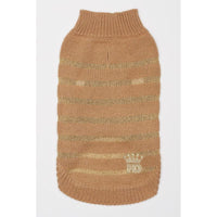 Barker's Bowtique Sweaters XS Metallic Stripe Pet Sweater - Gold