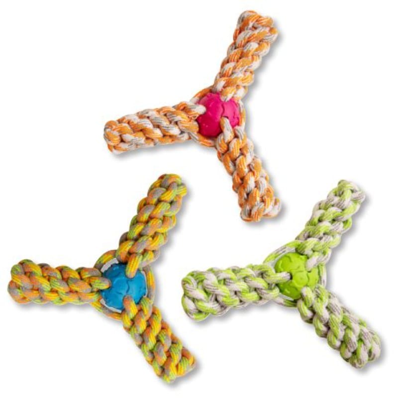SnugArooz dog toys Fling N' Fun Robe Rubber Ball Dog Toy - 7" - Pink or Blue