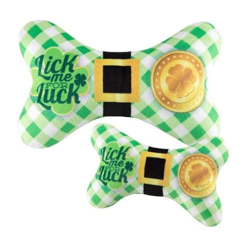 Barker's Bowtique Toys St. Patrick's Day Bone Plush Dog Toy - 2 Sizes