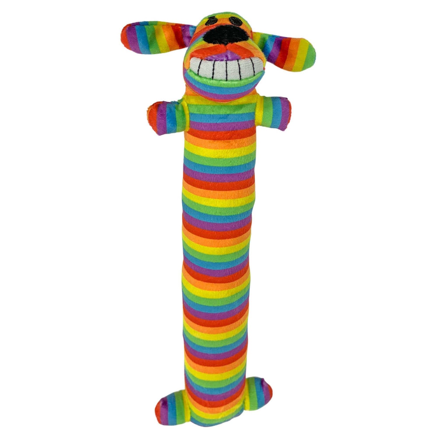 Multipet Toys Rainbow Loofa 12" Plush Squeak Dog Toy