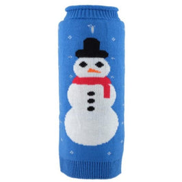 The Worthy Dog Sweaters LG Frosty Blue Snowman Holiday Dog Sweater