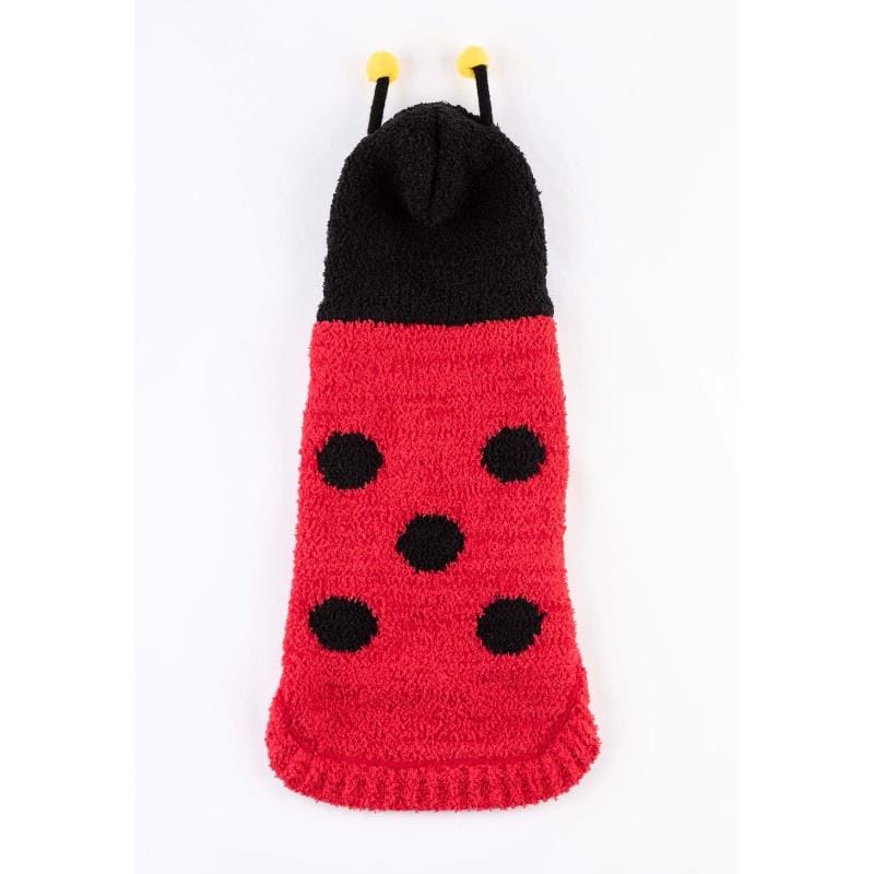 Barker's Bowtique Halloween XS Chenille Red Lady Bug Dog Sweater