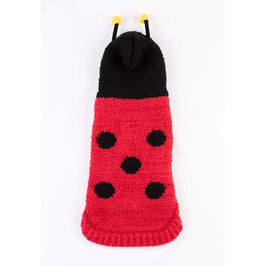 Barker's Bowtique Halloween XS Chenille Red Lady Bug Dog Sweater