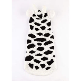 Barker's Bowtique Halloween XS Chenille Cow Hoodie Dog Sweater