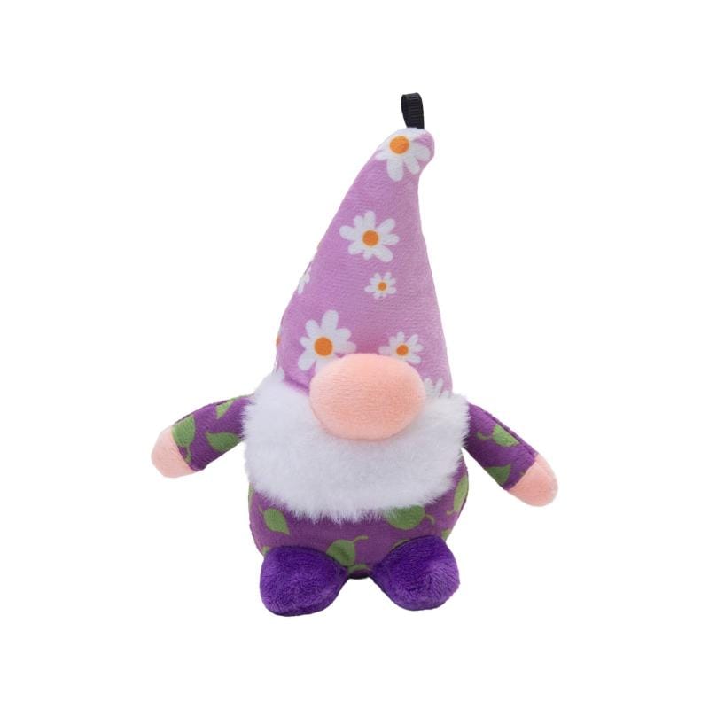SnugArooz Toys Baby DAISY Gnome Purple Plush Squeak Dog Toy - 6"