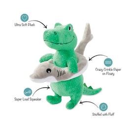 Pet Shop by Fringe Studio dog toys Shark Week Rex Plush Squeak Dog Toy