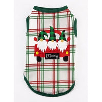 Barker's Bowtique Dog tees XS Gnomes Holiday Plaid Dog Tank
