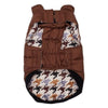 Barker's Bowtique Jackets Brown / Houndstooth Flex-Fit Reversible Puffer Pet Coat