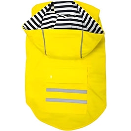 Doggie Design, Inc. Jackets-coats M Slicker Dog Raincoat w/Striped Lining - Yellow
