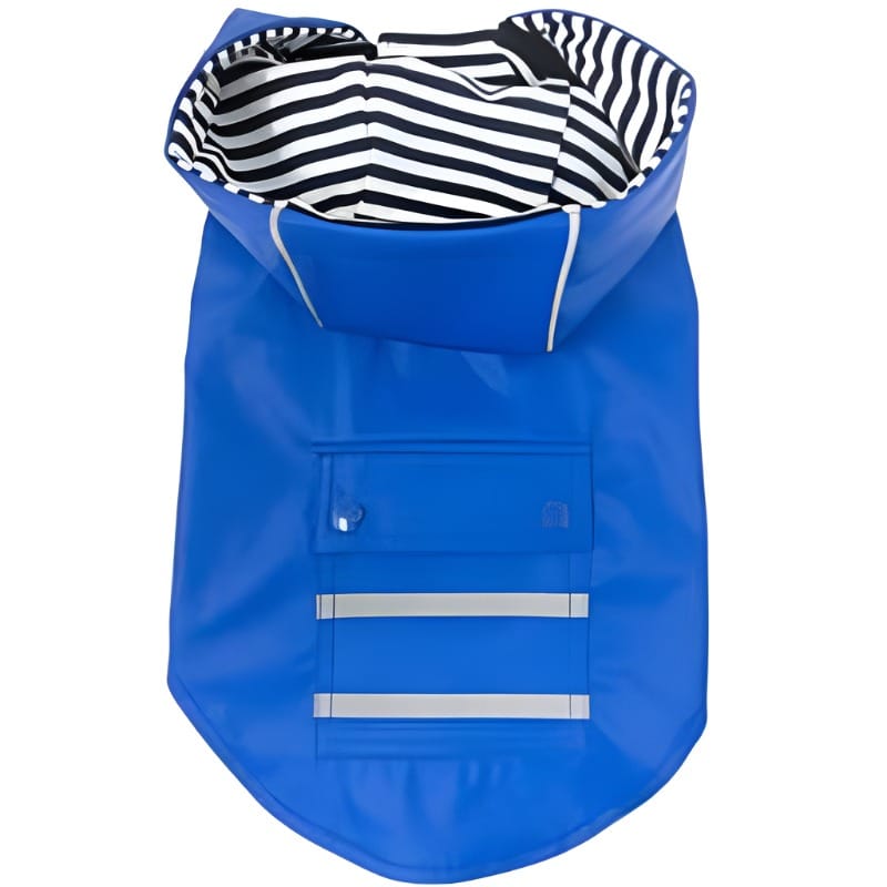 Doggie Design, Inc. Jackets-coats S Slicker Dog Raincoat w/Striped Lining - Cobalt Blue