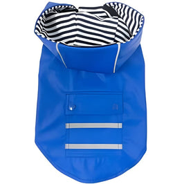 Doggie Design, Inc. Jackets-coats S Slicker Dog Raincoat w/Striped Lining - Cobalt Blue