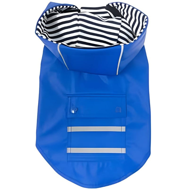 Doggie Design, Inc. Jackets-coats S Slicker Dog Raincoat w/Striped Lining - Cobalt Blue