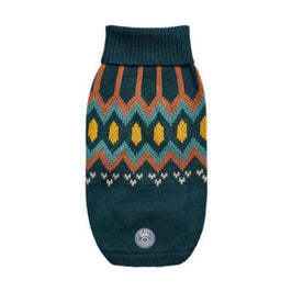 GF Pet Dog Apparel XXS Heritage Teal Dog Sweater