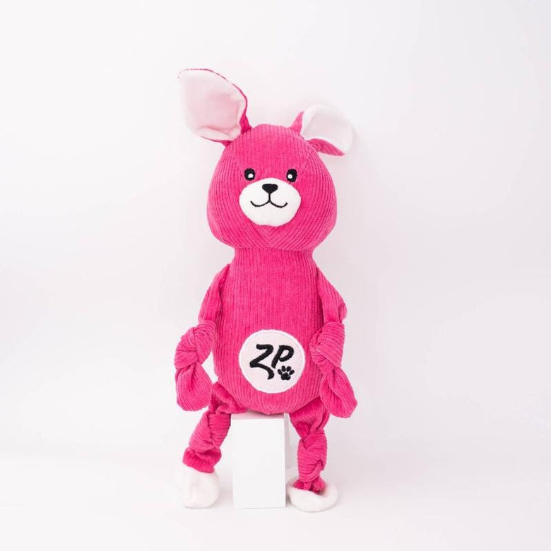 ZippyPaws dog toys Corduroy Cuddlerz Pink Bunny Plush Squeak Dog Toy