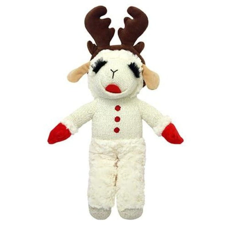 Multipet dog toys Standing Lamb Chop with Antlers Dog Toy - 13"