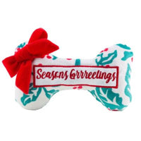 Haute Diggity Dog dog toys Puppermint Bone Holly Print (Seasons Grrreetings) Dog Toy