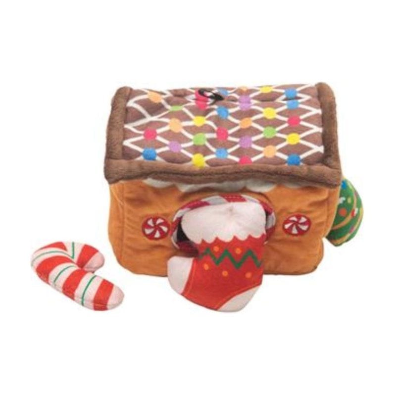 SnugArooz dog toys Hide & Seek Gingerbread House 6" Dog Toy