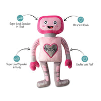PetShop by Fringe Studio dog toys Will You Beep My Valentine Pink Plush Squeak Dog Toy