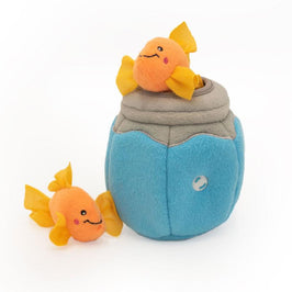 ZippyClaws Cat Toys Burrow Fish in Bowl Cat Toy Set