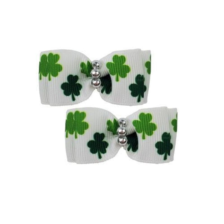 Barker's Bowtique Hair Bows St. Patrick's Day Shamrock Dog Hair Bows - 2 per card
