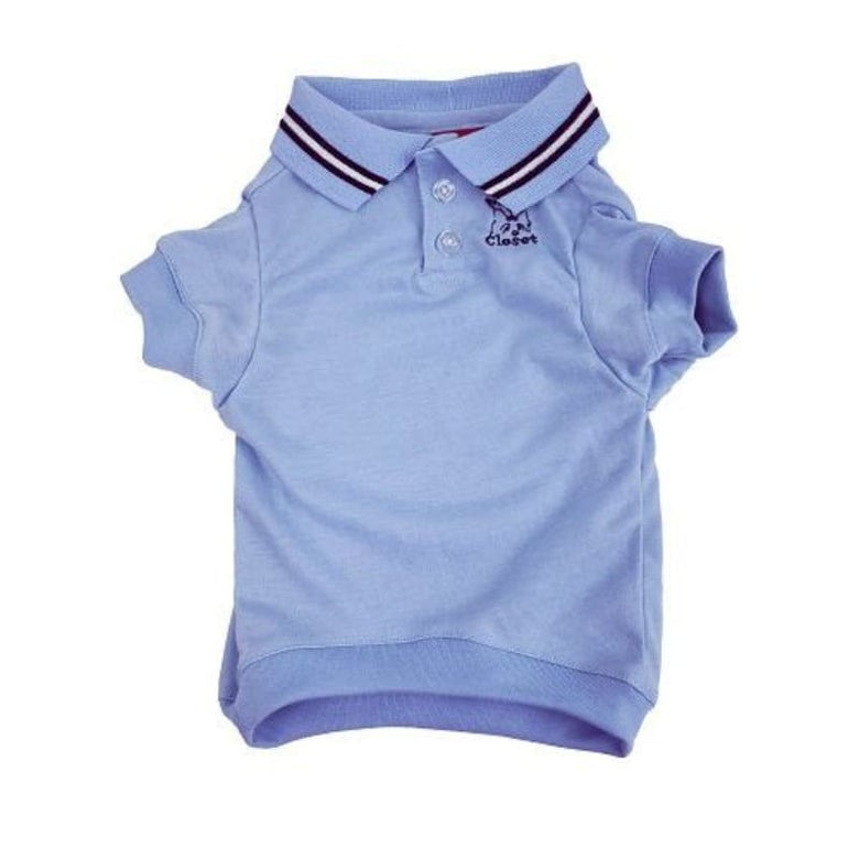 Barker's Bowtique Collared Shirts XS Light Blue Polo Pet Shirt