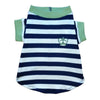 Barker's Bowtique Tee's XS Crown Striped Pet Tee  Navy/Green