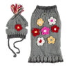 Barker's Bowtique - Home to Hip Doggie & Max's Closet Sweaters SZ12 Flower Pet Sweater w/Hat - Light Grey