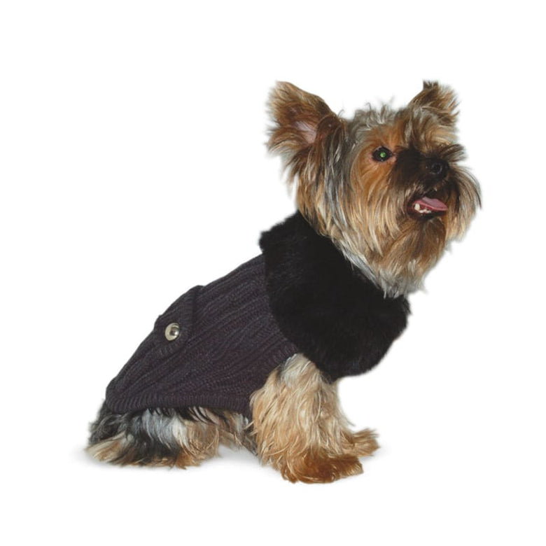 Dogo Pet Fashions Sweaters XL Luxy Fur Pet Sweater - Dark Gray